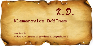 Klemanovics Dénes névjegykártya