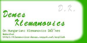 denes klemanovics business card